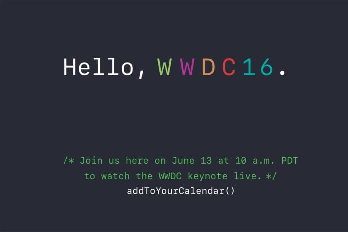 Apple が WWDC2016 のキーノートをライブストリーミング配信へ