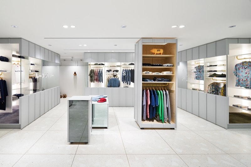 『BEAMS JAPAN』の2階と3階の内装デザインにクローズアップ