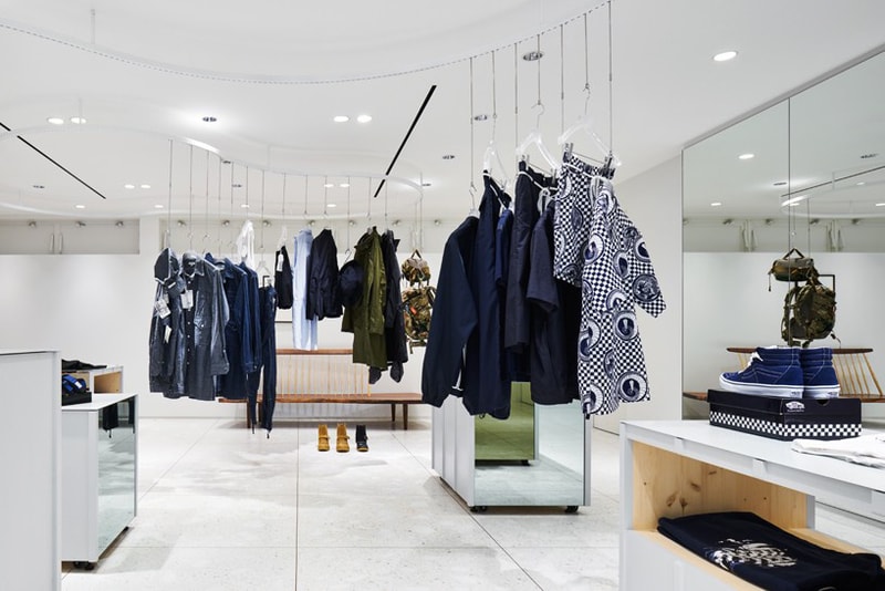 『BEAMS JAPAN』の2階と3階の内装デザインにクローズアップ