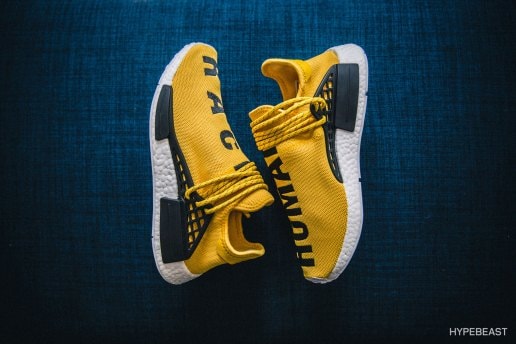 Pharrell Williams x adidas Originals Hu NMD のディテールをクローズアップ