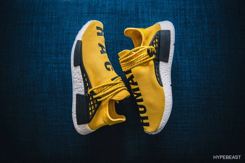 Pharrell Williams x adidas Originals Hu NMD のディテールをクローズアップ