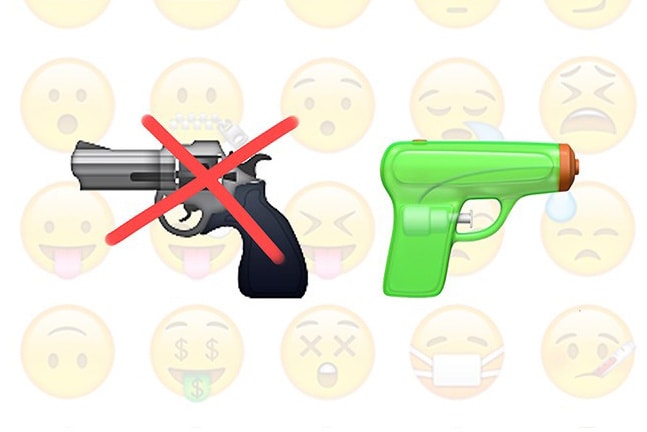 Apple が拳銃の絵文字を水鉄砲に変更