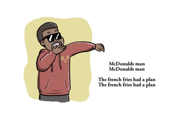Kanye West による McDonald's のポエムがキュートなイラストに