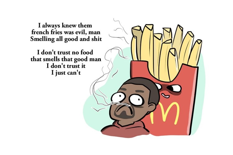 Kanye West による McDonald's のポエムがキュートなイラストに