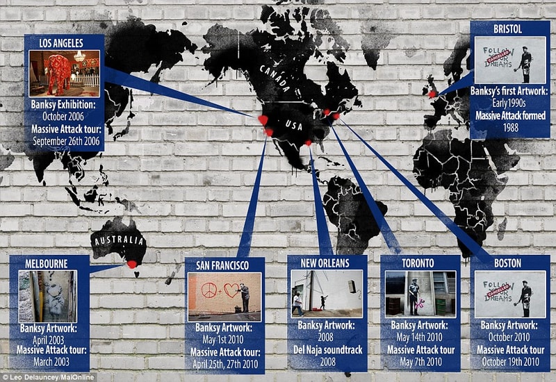 謎の芸術家 Banksy の正体が遂に発覚!? あるジャーナリストがUKバンド「Massive Attack」のメンバーだとレポート