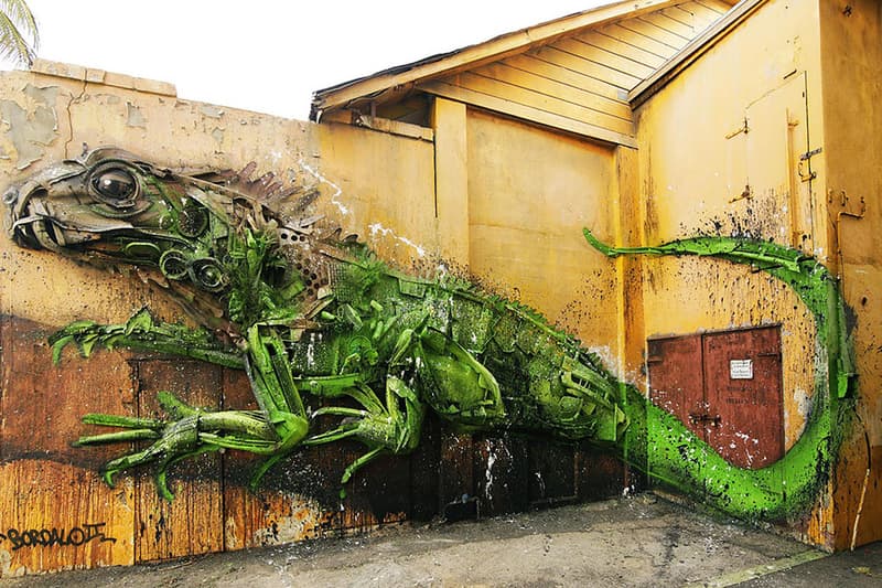 各地に点在する巨大な動物たち…作品の材料は？