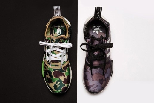 A BATHING APE® x adidas Originals コラボ NMD_R1 にクローズアップ