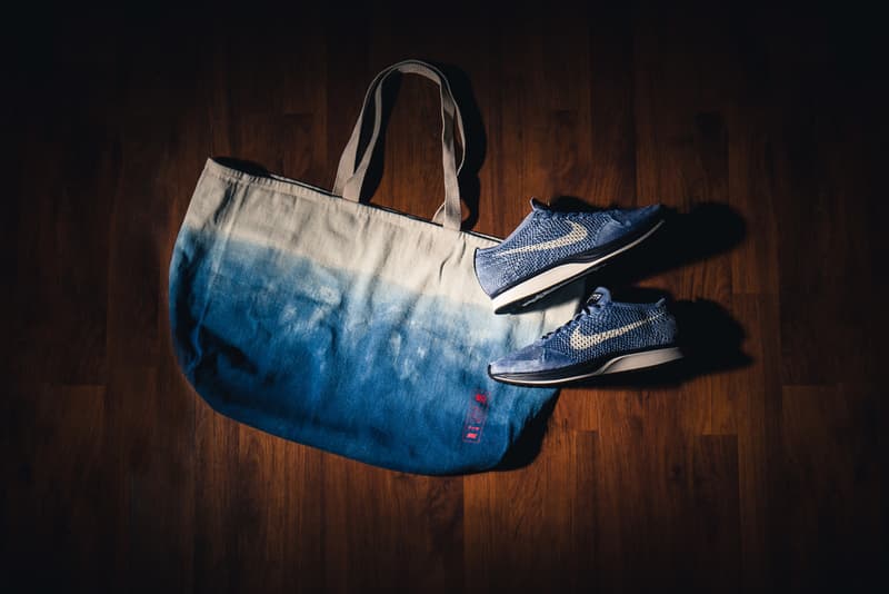 手作業で藍染めされた Nike Flyknit Racer