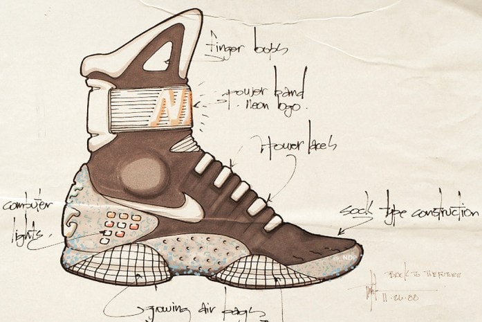 Tinker Hatfield による、Nike Air MAG のオリジナルデザインスケッチが公開