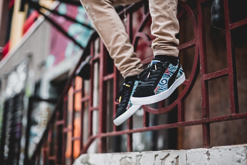 日本が生んだ鬼才 ICHIBAY の和柄を落とし込んだ PUMA for atmos CLYDE x atmos “T.T.T.”