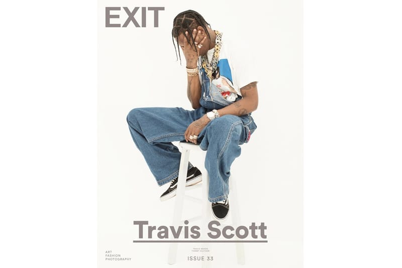 Supreme や Stone Island を着こなした、Travis Scott が EXIT の最新エディトリアルに登場