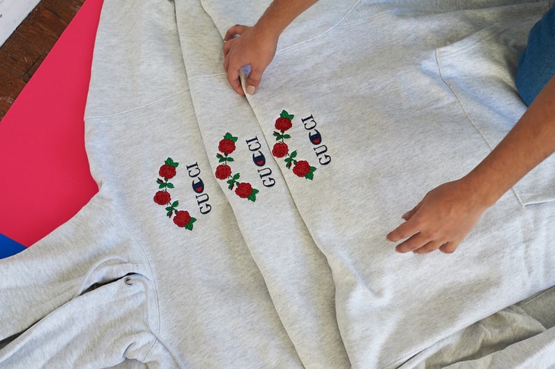 Gucci と Champion を勝手にミックスしたブートレグフーディーにフォーカス