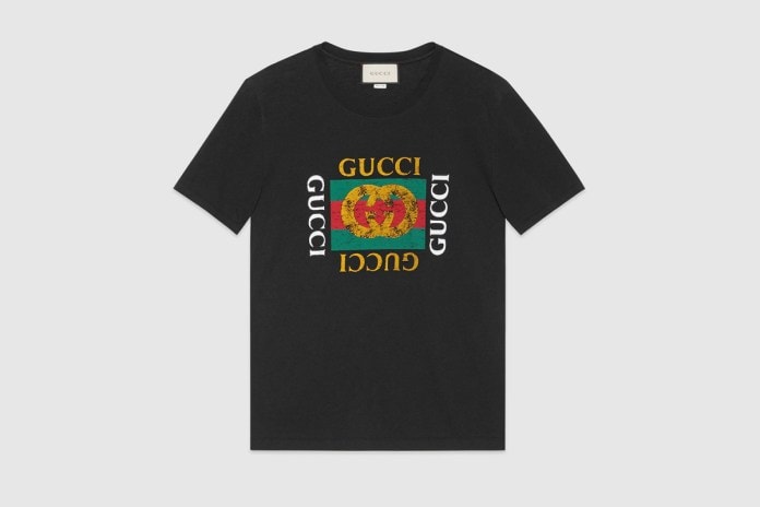 Gucci のクラシックロゴを配したTシャツとフーディが復活