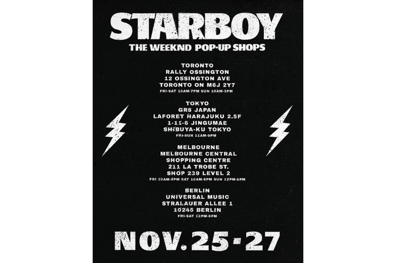 STARBOY THE WEEKND POP-UP SHOP at GR8