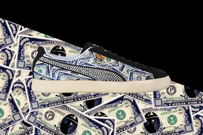 PUMA x mita sneakers よりドル札をデジタルプリントした CLYDE が登場
