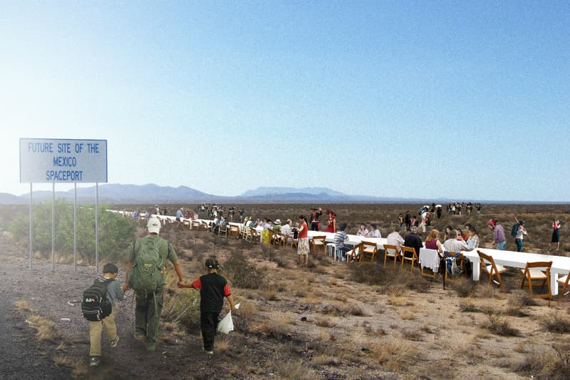 No-To-Scale Studioがメキシコ国境の壁を3144kmのダイニングテーブルでイメージ