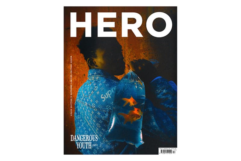 シュプリームxルイヴィトンのコラボアイテムが英誌『HERO magazine』のカバーに登場