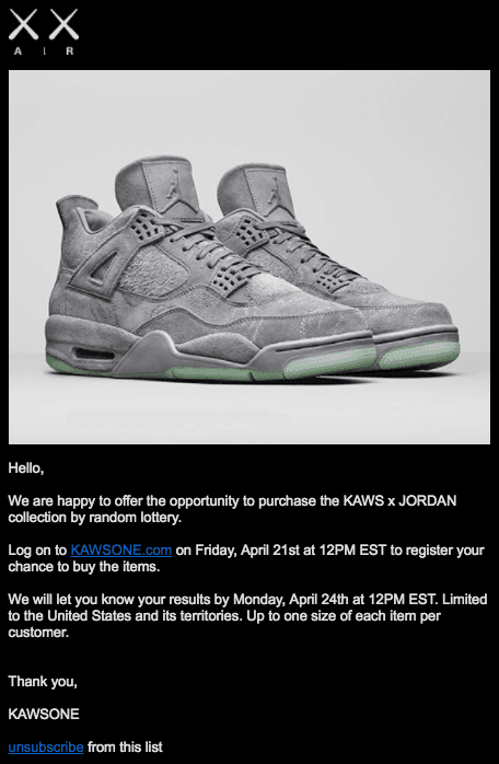 KAWS x Air Jordan 4 再販売についての詳細な情報が明らかに