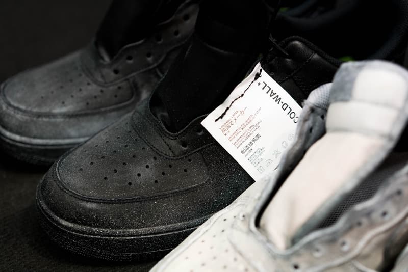 A-COLD-WALL* x NikeLab Air Force 1 のクローズアップフォト ア・コールド・ウォール ナイキ ラボ AF1 2018年春夏コレクションのステージに登場したAF1 Lowには、まさかの日本語の製品タグが
