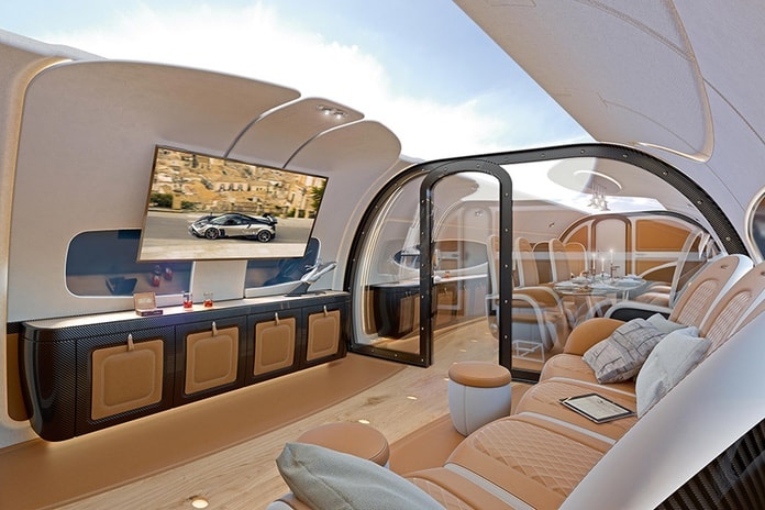 Airbus x Pagani の快適で優雅なフライトを提供する Infinito Jet Cabin