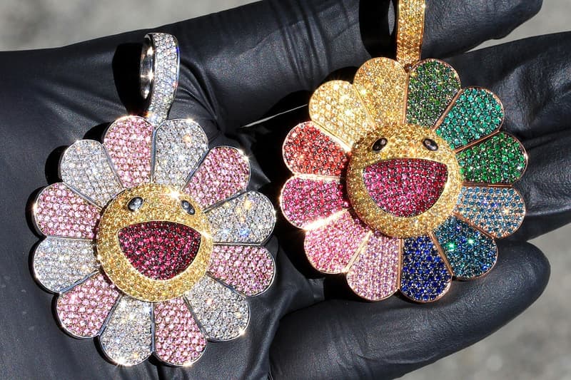 J バルヴィンのために18金と宝石で製作した村上隆のお花ペンダント Hypebeast Jp