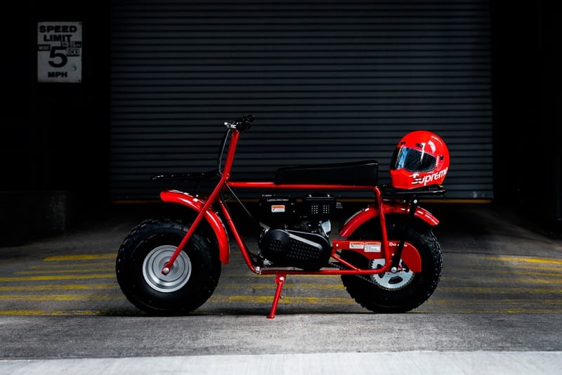 発売前の Supreme x Coleman コラボミニバイクにクローズアップ