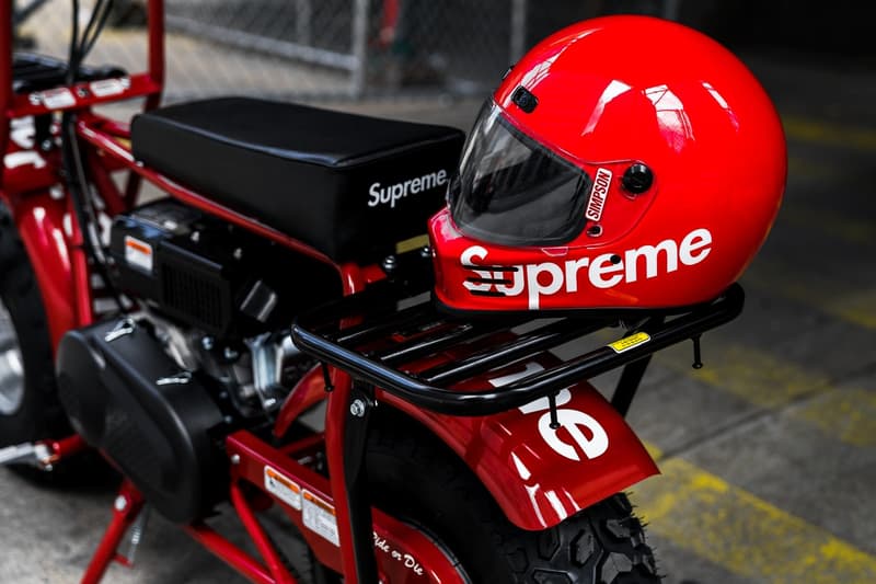発売前の Supreme x Coleman コラボミニバイクにクローズアップ