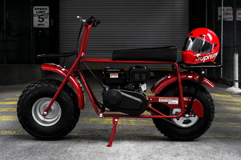 発売前の Supreme x Coleman コラボミニバイクにクローズアップ