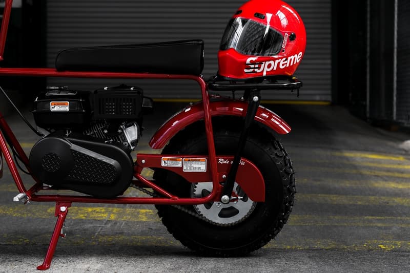 発売前の Supreme x Coleman コラボミニバイクにクローズアップ