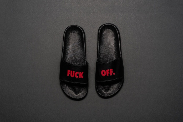 Raised by Wolves による “FUCK OFF” スライドサンダルに新色が登場