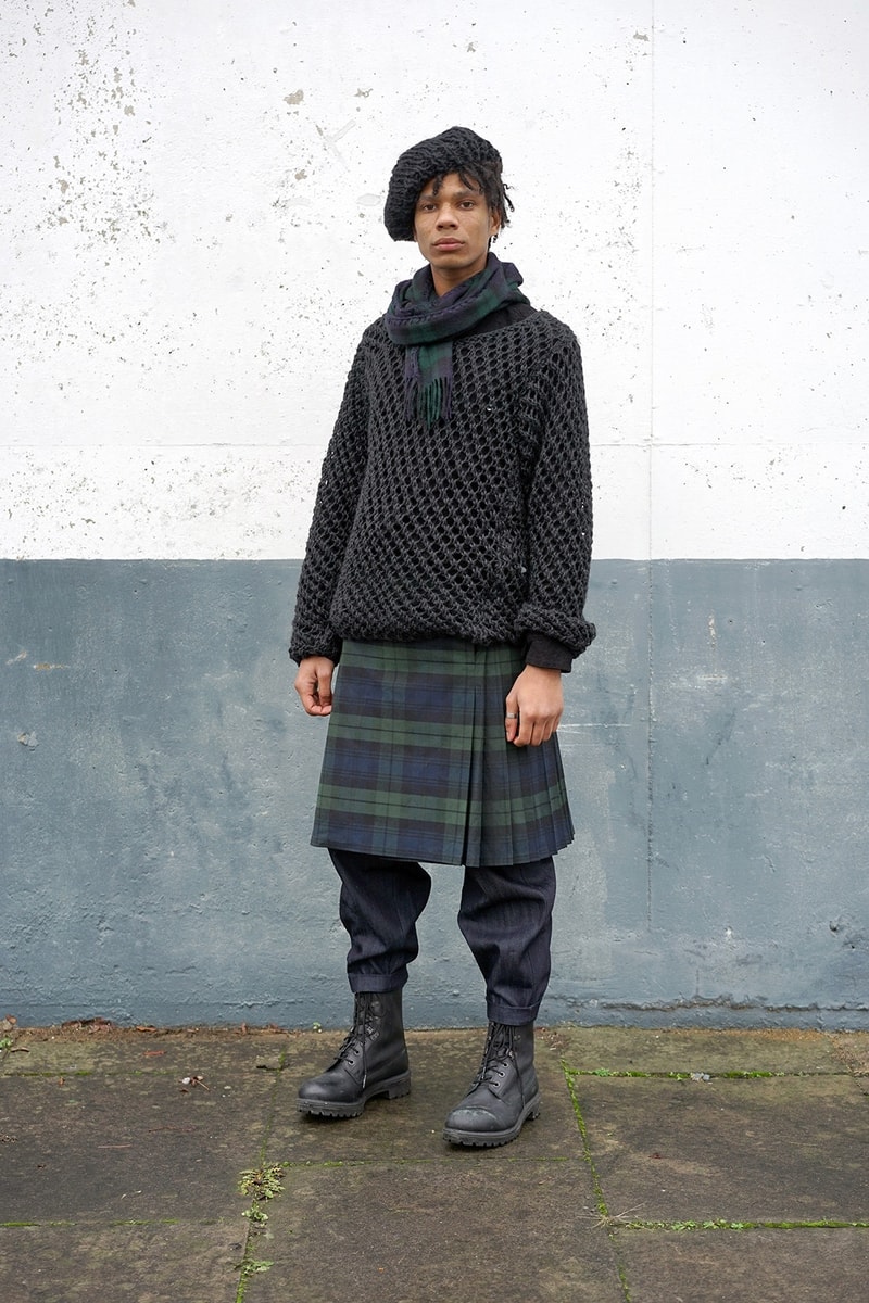 伝統的なスコットランド産の素材を使用した Nicholas Daley 2017年秋冬コレクション “Blackwatch” black blackwatch scottish kilt