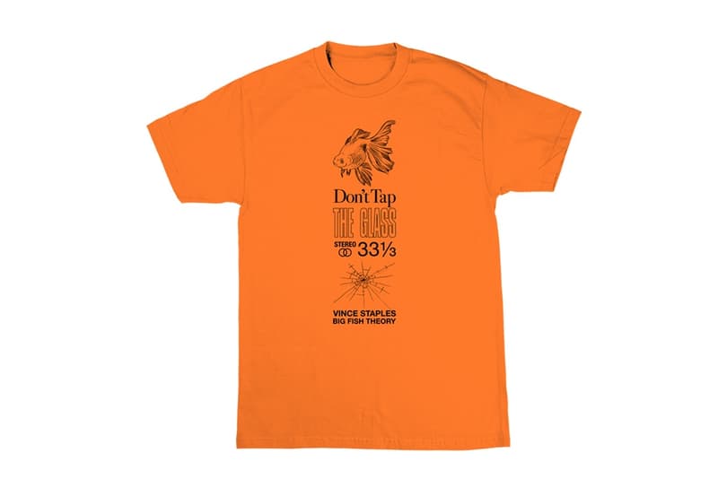Vince Staples が『Big Fish Theory』のマーチャンダイズを発売 Don’t tap the glass.（ガラスを叩かないで下さい） 金魚 ブラック ホワイト ブルー オレンジ