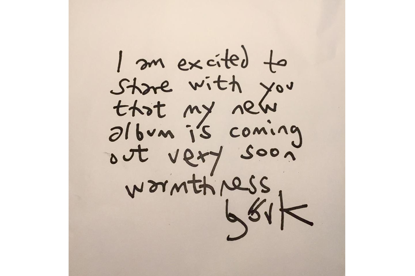 Björk がニューアルバムの間もなくのリリースを予告 new album release