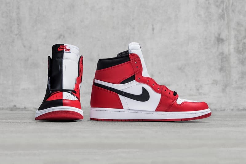 Nike が “Banned” と “Chicago” モデルを組み合わせた Air Jordan 1 サンプルモデルのビジュアルを公開