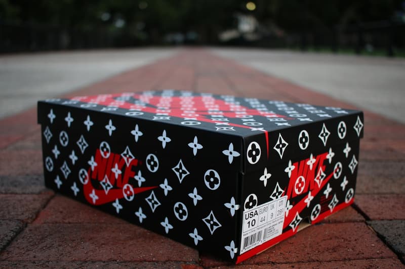 Supreme x Louis Vuitton 仕様のカスタマイズ Air Jordan 1 が誕生 シュプリーム ルイ・ヴィトン