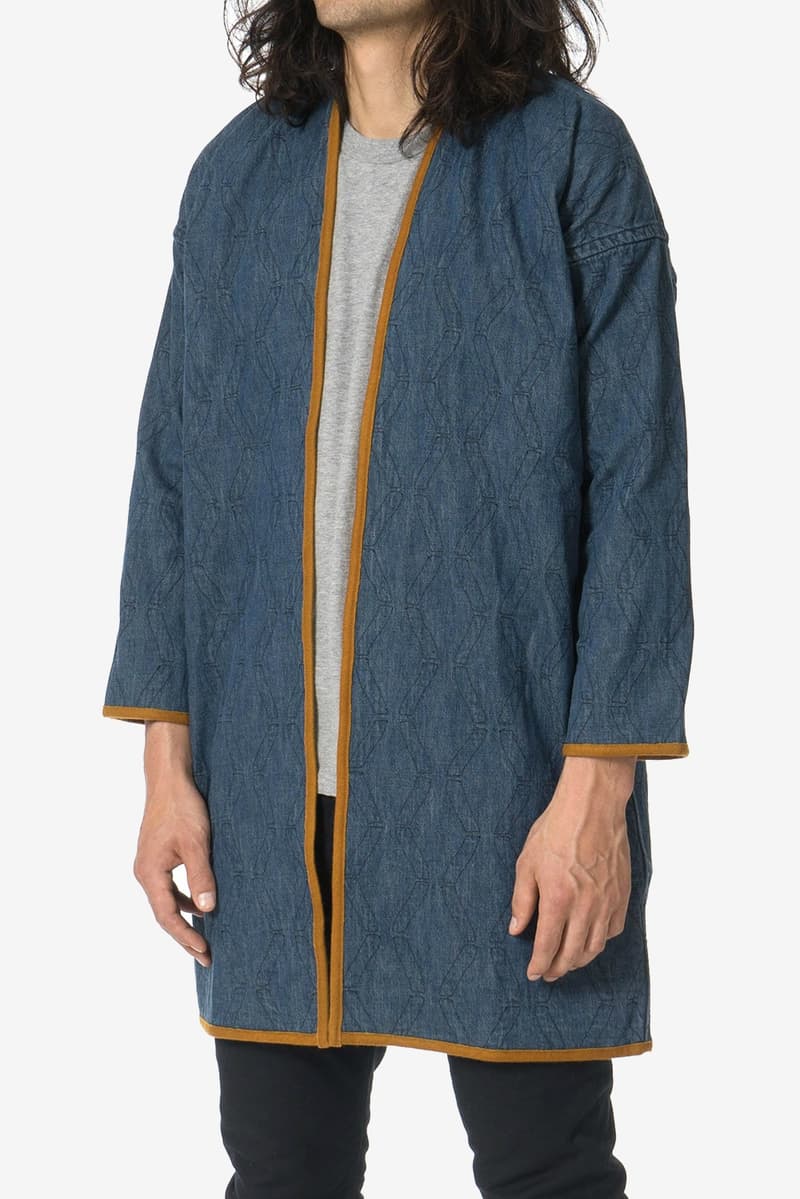 竹のモチーフを刺繍した visvim の Sanjuro Coat Bamboo Indigo が登場 ビズビム 三十郎 着物 ジャケット 藍色 コットン リネン