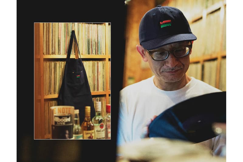 渋谷 レコードバー JBS マスター HUF カプセルコレクション “KHUF” Tシャツ キャップ エプロン 灰皿 トートバッグ