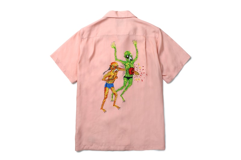 PARADISE TOKYO の二周年を記念する WACKO MARIA x Neckface コラボコレクション 旗艦店で開催されるNeckfaceの個展初日は本人も来店するアニバーサリーイベントを開催 シャツ フーディ スカジャン 花火 ネックフェイス
