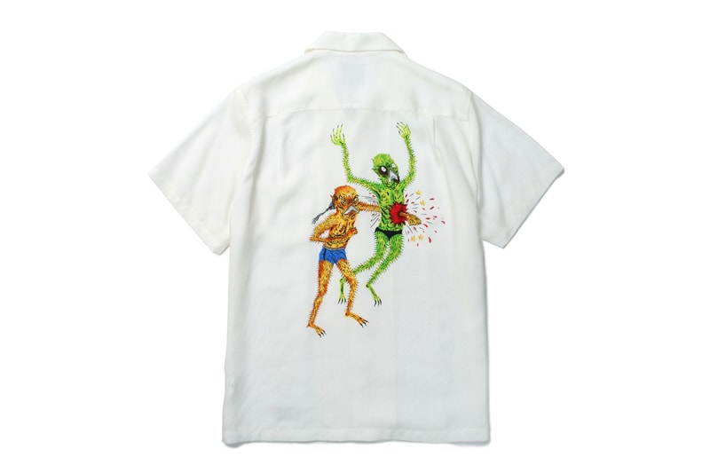 PARADISE TOKYO の二周年を記念する WACKO MARIA x Neckface コラボコレクション 旗艦店で開催されるNeckfaceの個展初日は本人も来店するアニバーサリーイベントを開催 シャツ フーディ スカジャン 花火 ネックフェイス