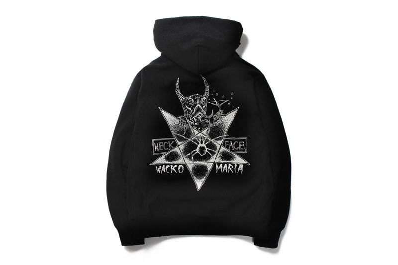 PARADISE TOKYO の二周年を記念する WACKO MARIA x Neckface コラボコレクション 旗艦店で開催されるNeckfaceの個展初日は本人も来店するアニバーサリーイベントを開催 シャツ フーディ スカジャン 花火 ネックフェイス