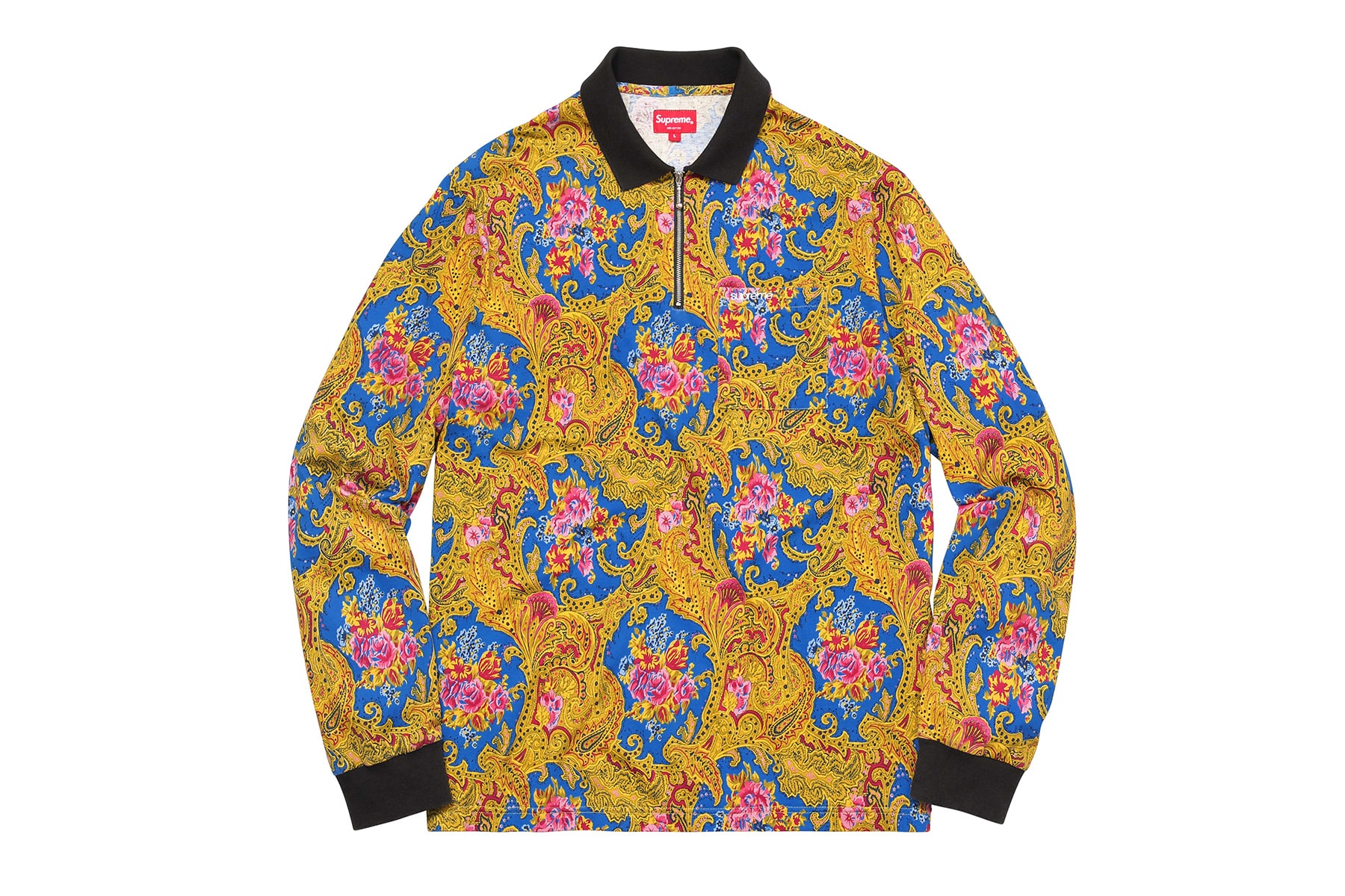 Supreme 2017年秋冬コレクション トップス 注目のベロア素材を採用したピースやスポーツタイプのウェアが色鮮やかな配色でラインアップ ワークシャツ カウチン ニット ポロシャツ フットボールシャツ ロングスリーブ 長袖 シュプリーム