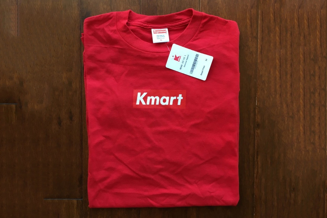 米スーパー　 Supreme 無地Tシャツ “Kmart” ボックスロゴ Tシャツ