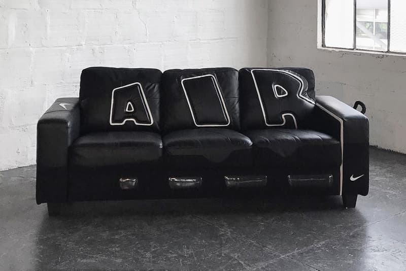 Nike の人気シューズ Air More Uptempo のデザインが落とし込まれたソファが誕生