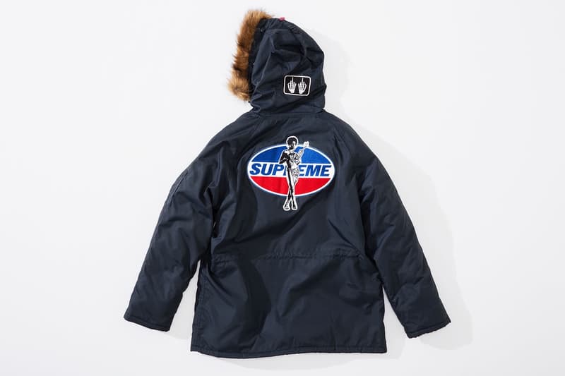 Supreme x HYSTERIC GLAMOUR コラボコレクション アイテム一覧 互いにカルチャーへと深く精通する両者の世界観を色濃く反映したアパレル＆アクセサリーをまとめてチェック コート フーディ Tシャツ ワークシャツ キャップ ビーニー ニット帽 クッション 布団  ベルト