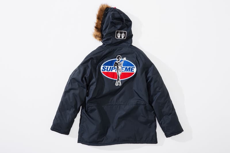 Supreme x HYSTERIC GLAMOUR コラボコレクション アイテム一覧 互いにカルチャーへと深く精通する両者の世界観を色濃く反映したアパレル&アクセサリーをまとめてチェック コート フーディ Tシャツ ワークシャツ キャップ ビーニー ニット帽 クッション 布団 ベルト