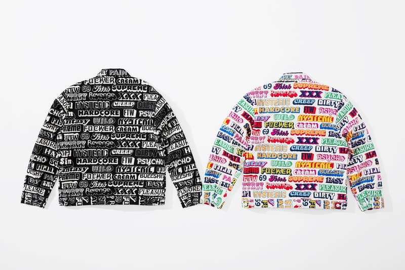 Supreme x HYSTERIC GLAMOUR コラボコレクション アイテム一覧 互いにカルチャーへと深く精通する両者の世界観を色濃く反映したアパレル＆アクセサリーをまとめてチェック コート フーディ Tシャツ ワークシャツ キャップ ビーニー ニット帽 クッション 布団  ベルト