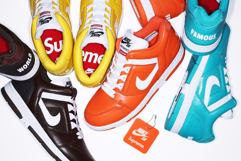 買い逃した方、プレ値で買うのは時期尚早 Supreme x Nike SB Air Force 2 を Nike が再販売 ダークブラウン イエロー オレンジ ライトブルー エアフォース シュプリーム ナイキ