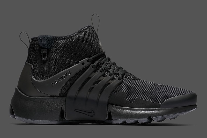 ナイキよりブラックカラーで包み込んだAir Presto Mid Utility新モデルが登場 オールブラック プレスト エアプレスト