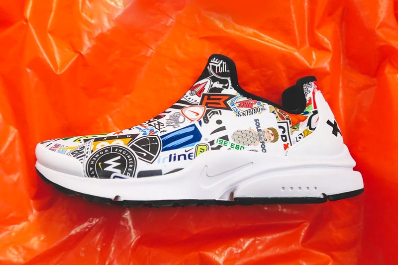 世界に一足しか存在しない Nike の様々なロゴを配置した Presto X イノベーション＆スペシャルプロジェクト部門部長がデザインした〈Nike〉ファン垂涎の一足