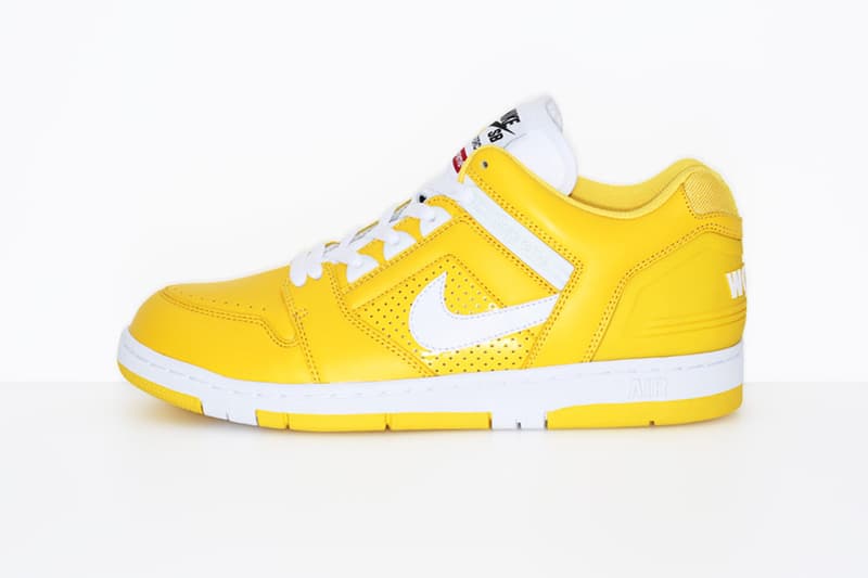 Supreme が Nike SB Air Force 2 のコラボレーションモデルを発表 “World famous”のメッセージをヒールに配した無骨なロートップをビビッドな配色で展開